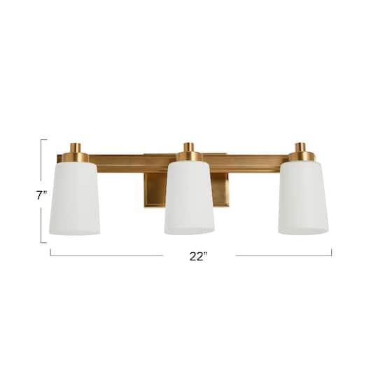 Hello Honey® Robert Stevenson Lighting Sullivan Park Frosted Glass & Metal 3-Light Vanity